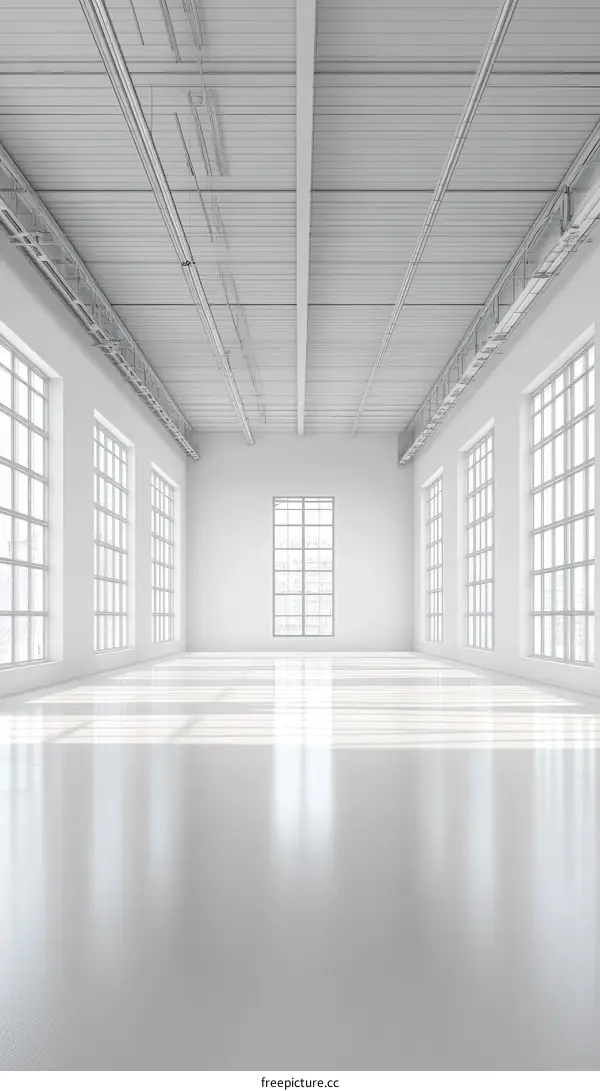 Modern Industrial Empty Warehouse Interior