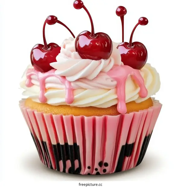 Deliciously Decorated Cherry Cupcake