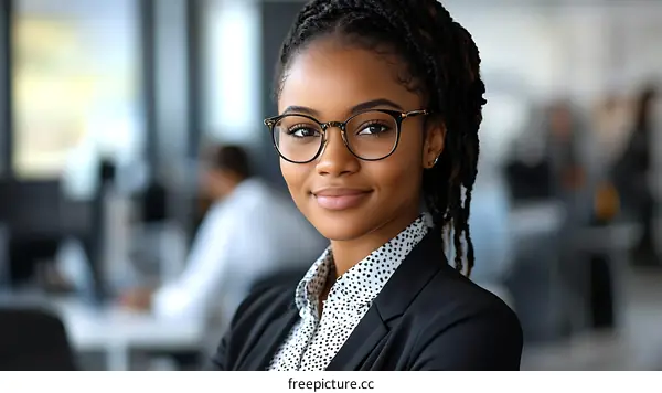 Confident Black Woman in Business Setting