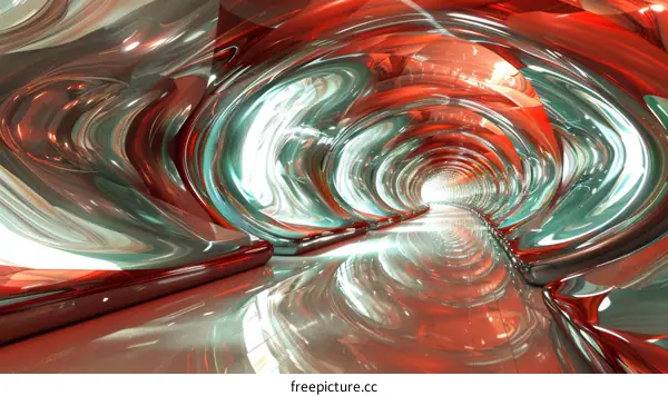 Abstract Red and Green Tunnel