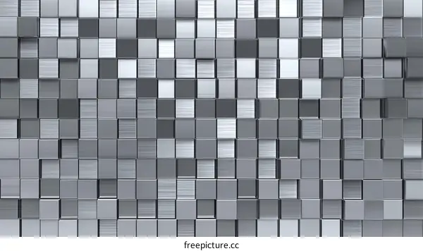 Abstract Geometric Metallic Square Pattern Background