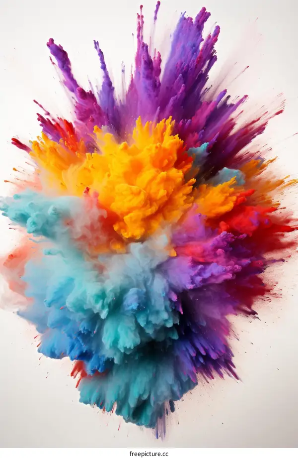 Vivid Burst of Colors on White Background
