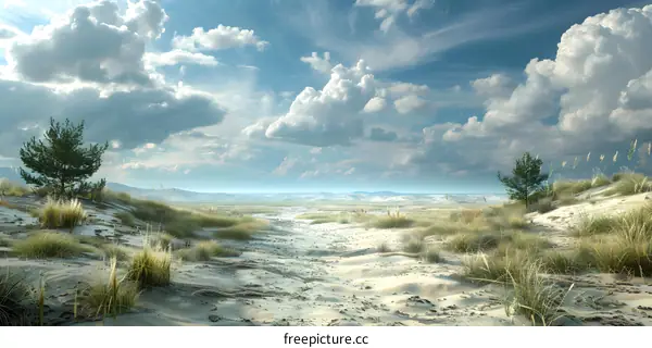 A vast desert landscape