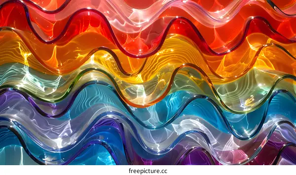 Abstract Glass Art Rainbow Colors
