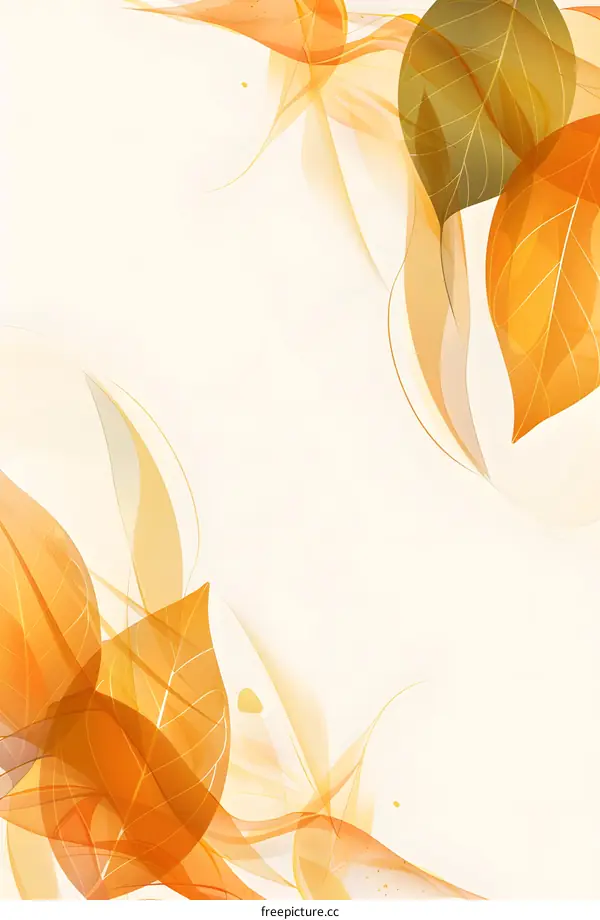 Abstract Fall Leaves Background With Yellow And Orange Tones