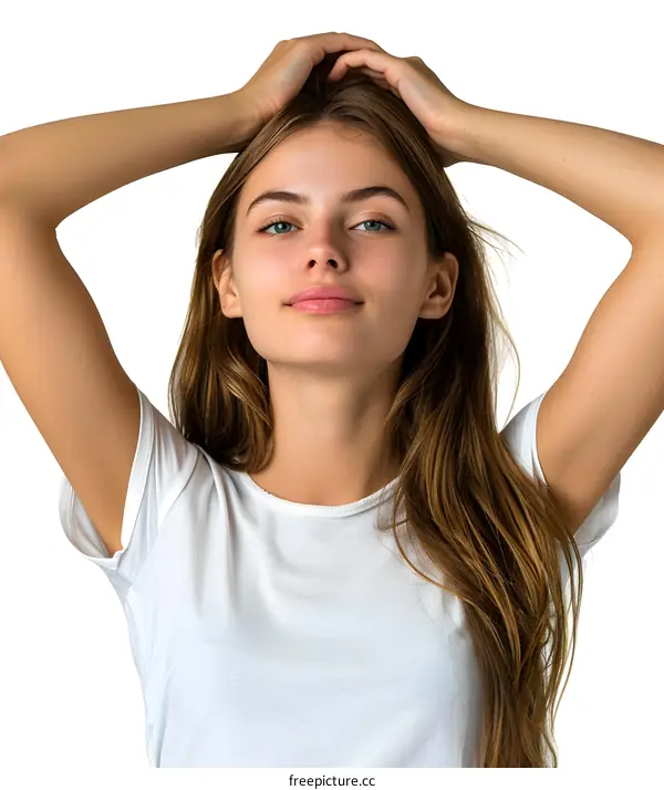 Young Woman with Long Hair