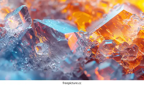 Close-up of Colorful Crystal Formations