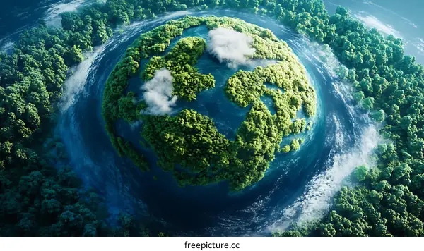 Earth Covered in Lush Green Forest