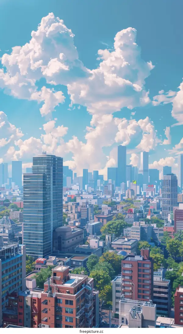 Incredible Cityscape with Modern High Tower