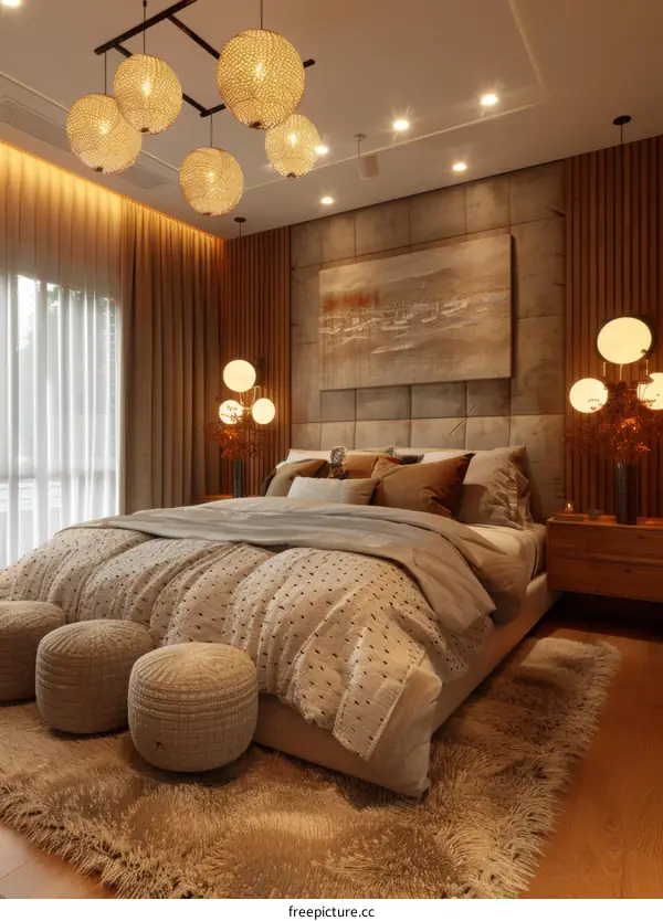 Comfy and cozy modern bedroom