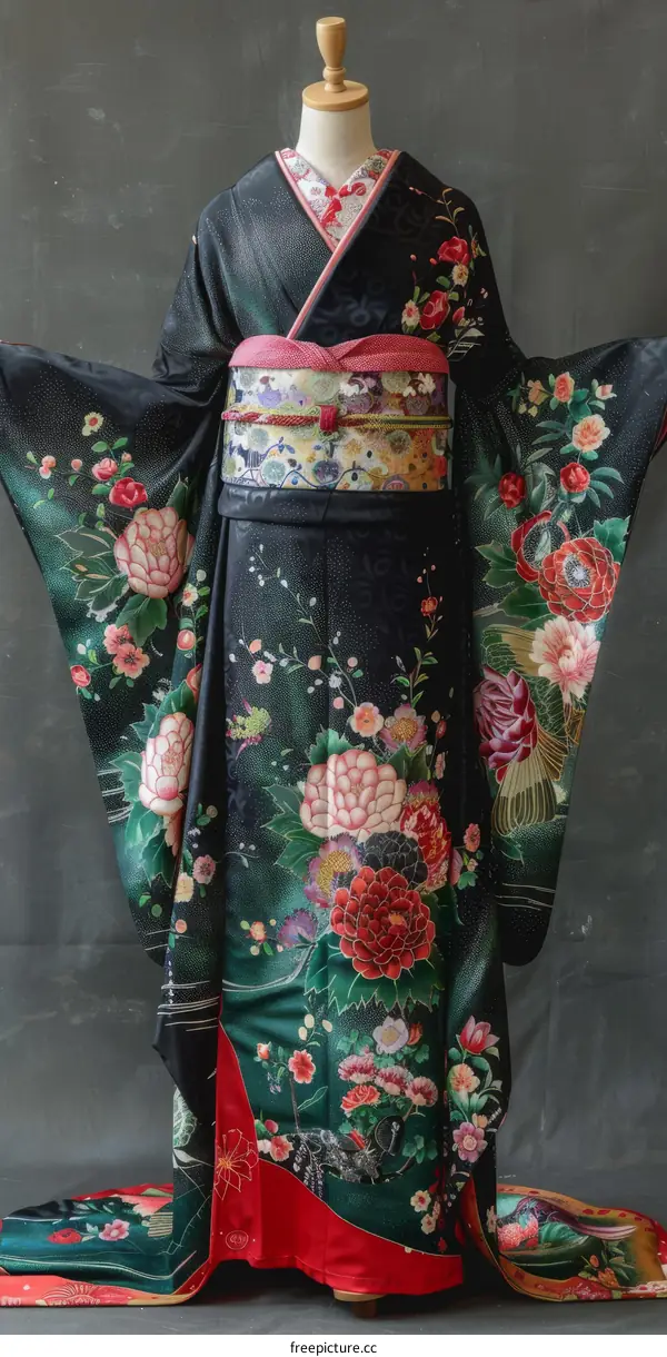 A kimono with a floral pattern
