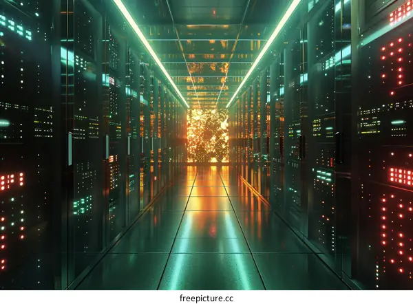 futuristic technology server room data center
