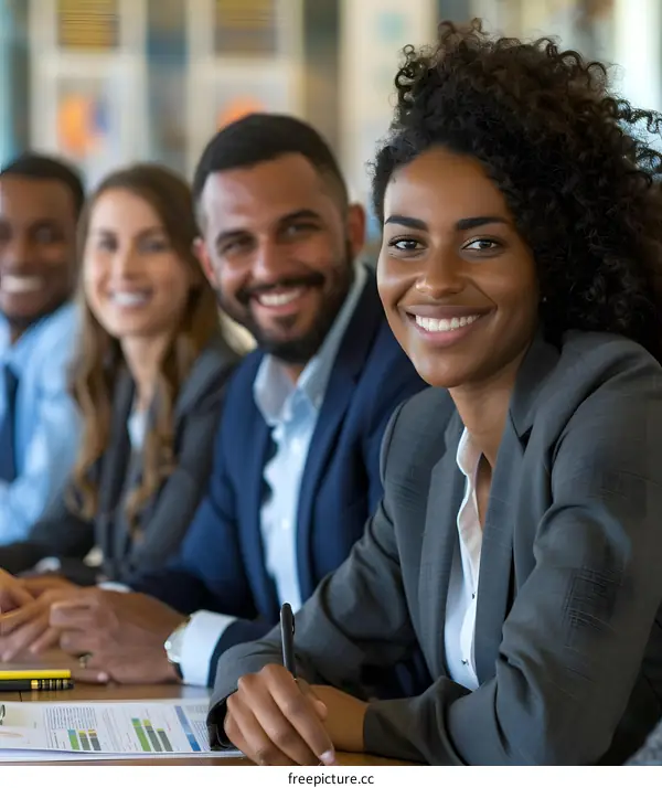 A group of business people are having a meeting