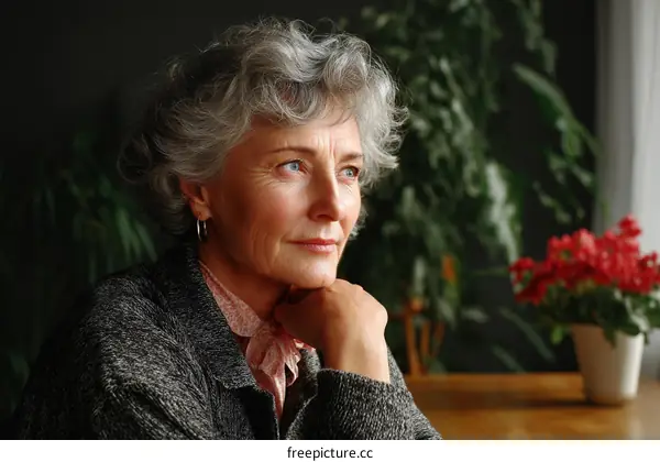 Thoughtful Senior Woman Portrait