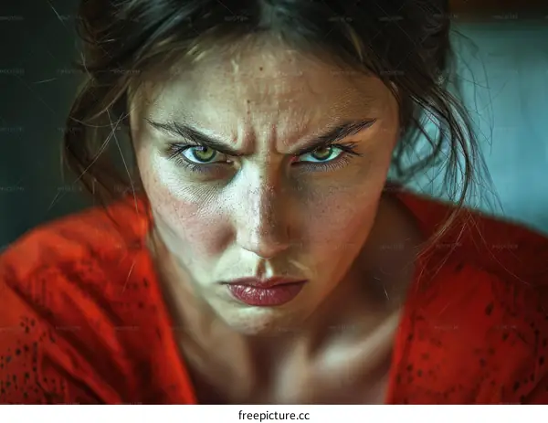 Close-up Portrait of an Angry Woman