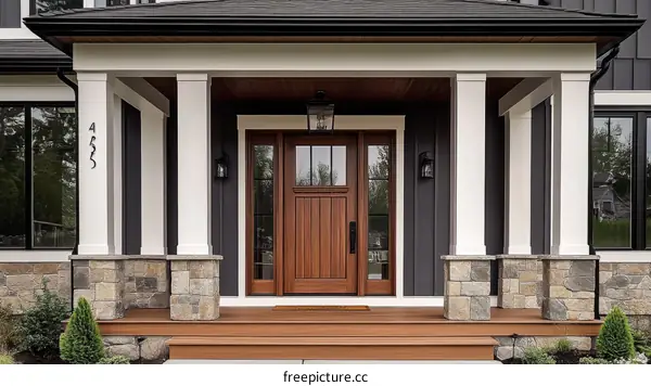 Elegant Front Porch of a Modern House