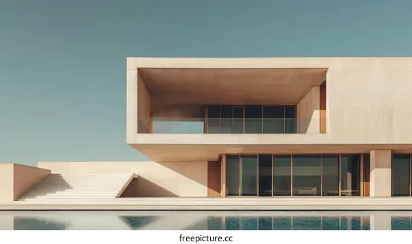 Modern Concrete Beach House With Pool