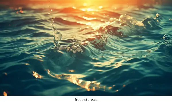 Sunlight reflecting off the surface of the ocean