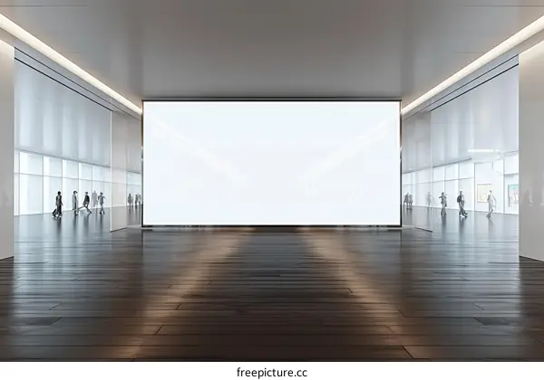 Modern empty room with blank white wall and wooden floor