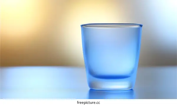 Empty Blue Glass Shot Glass on Table