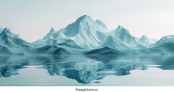 Turquoise colored glacier mountains by the water body