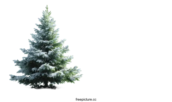 [Transparent Background PNG]Winter Snow Covered Christmas Tree Isolated On White Background