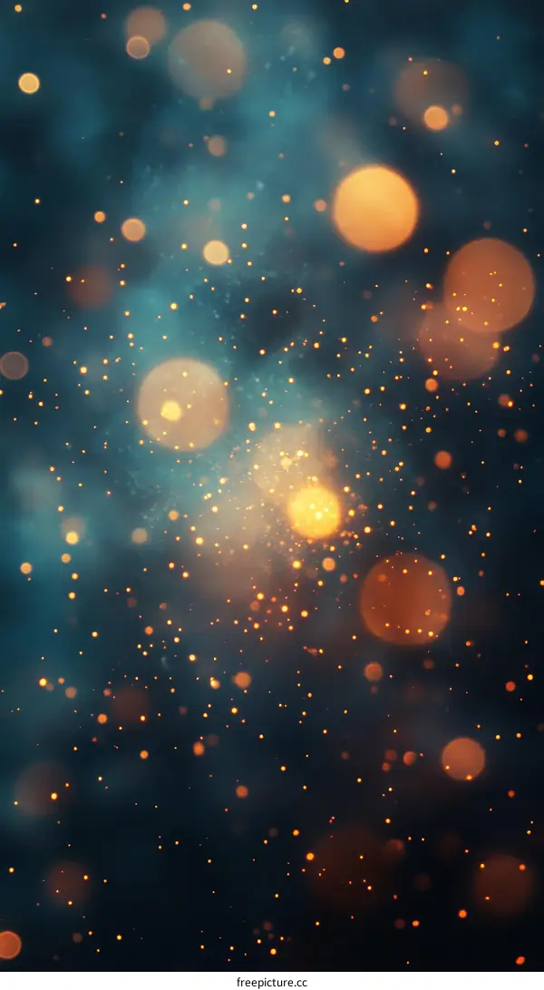 Abstract Bokeh Background with Golden Lights