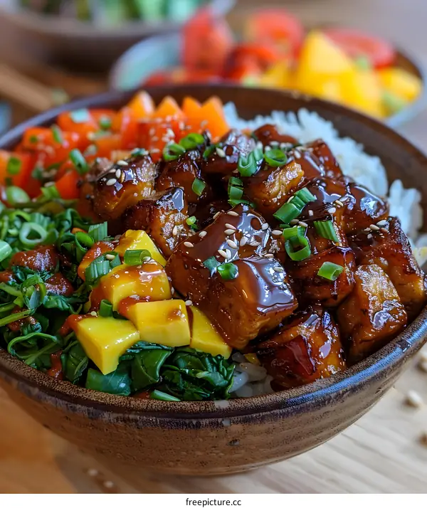 Tofu Bowl with Rice and Vegetables