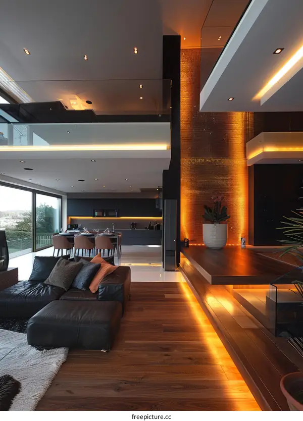 Modern Luxury Home Interior Design: Spacious Living Room with Elegant Details