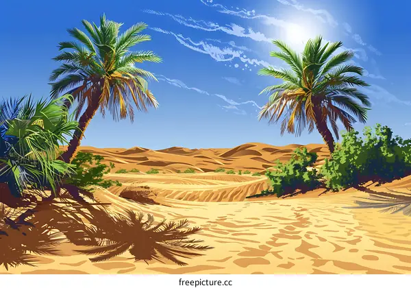 Palm Trees in the Desert Landscape