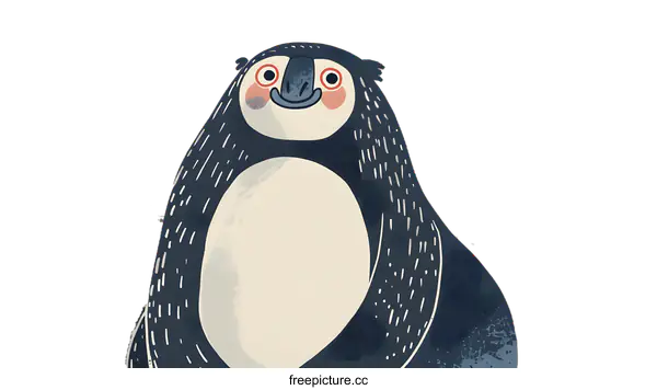 [Transparent Background PNG]Cute Hand Drawn Cartoon Illustration Of A Smiling Penguin
