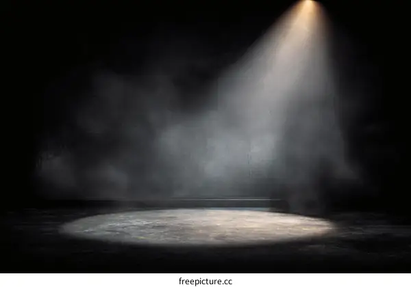 Dark Empty Room Spotlight Illustration