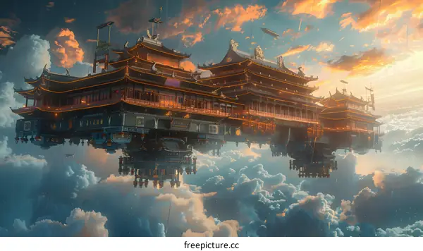 Ancient Chinese Palace in the Clouds