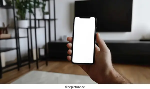 Smartphone Display in Modern Living Room