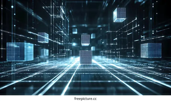 Digital City Futuristic Architecture Illustration