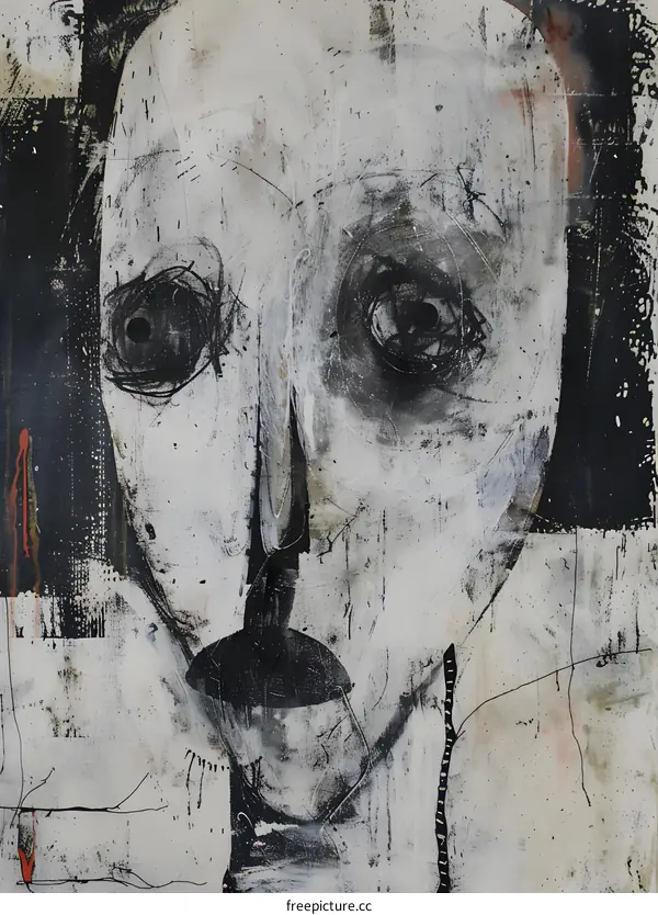 Abstract Portrait with Dark Eyes