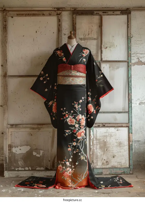 Beautiful Japanese Woman in a Traditional Kimono