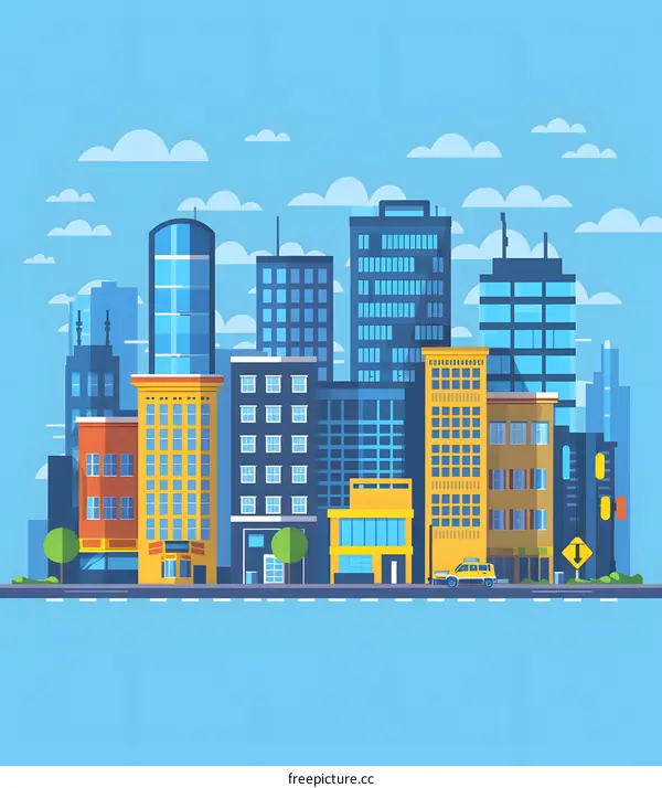 Modern Cityscape with Buildings and Sky