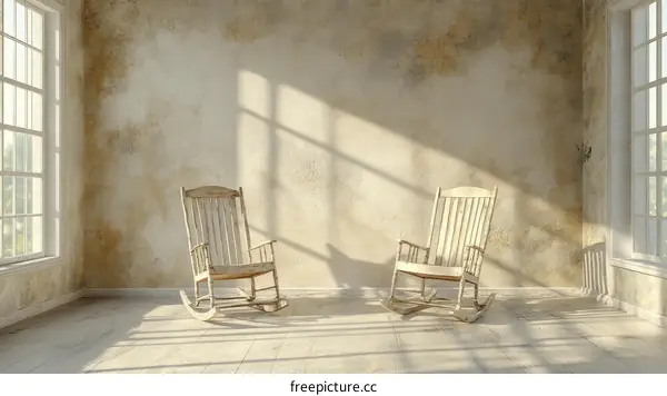 Vintage Rocking Chair in an Old Room