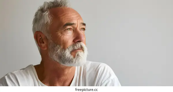 portrait of a contemplative senior man