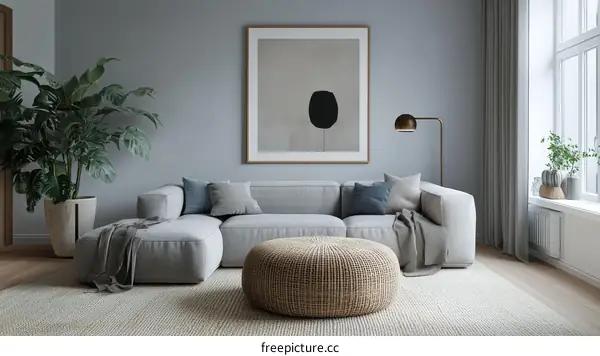 Modern Gray Living Room Interior Design