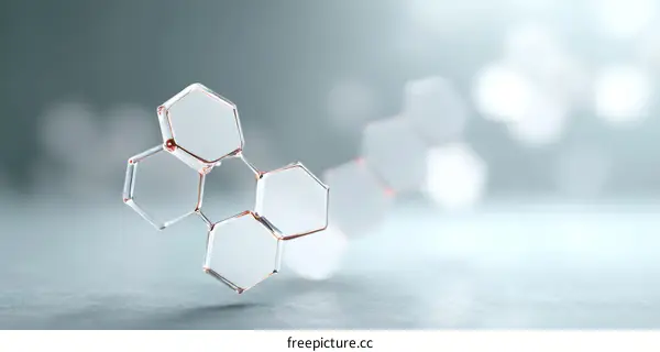 Abstract Hexagonal Molecular Structure Design