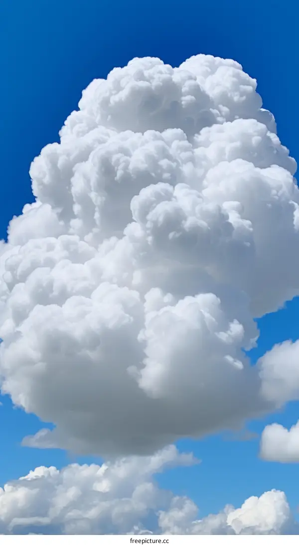 Large white cloudscape with blue sky