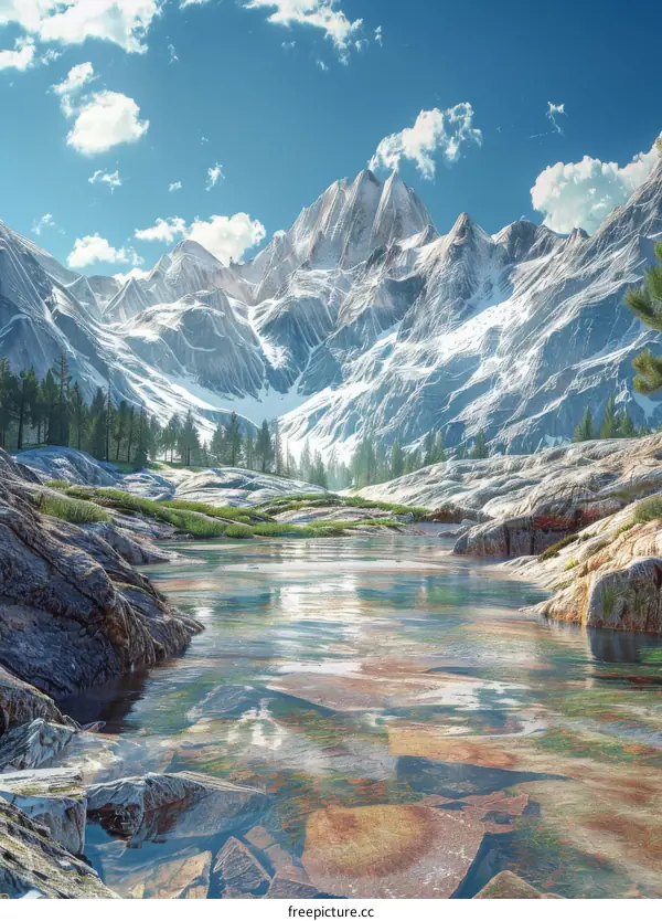 Mesmerizing Mountain Landscape with Tranquil River