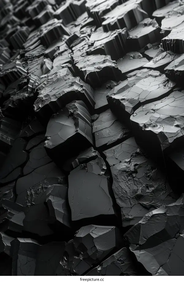 Black and white abstract image of a cracked surface