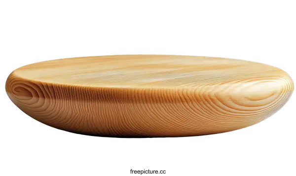 [Transparent Background PNG]Handcrafted Wooden Serving Tray with Smooth Surface