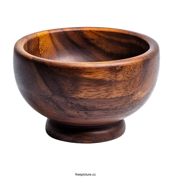 [Transparent Background PNG]Wooden Bowl with a Pedestal Base