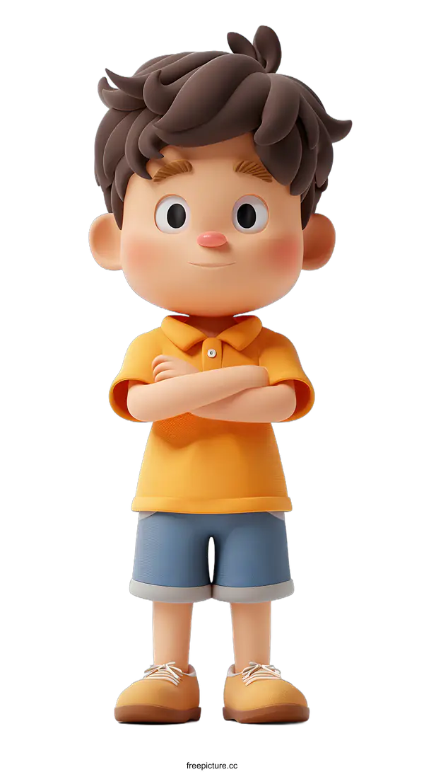 [Transparent Background PNG]A 3D illustration of a boy