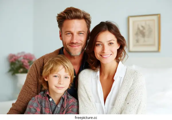 Happy Family Portrait in Cozy Interior