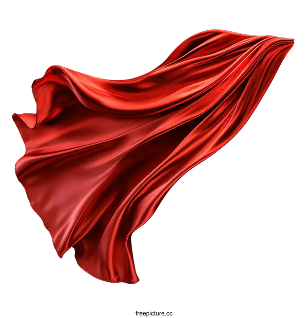 [Transparent Background PNG]Red Silk Fabric Flowing